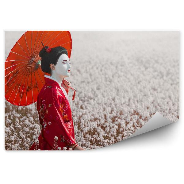 Fototapeta Japonsko Žena S Dáždnikom Kimono Príroda