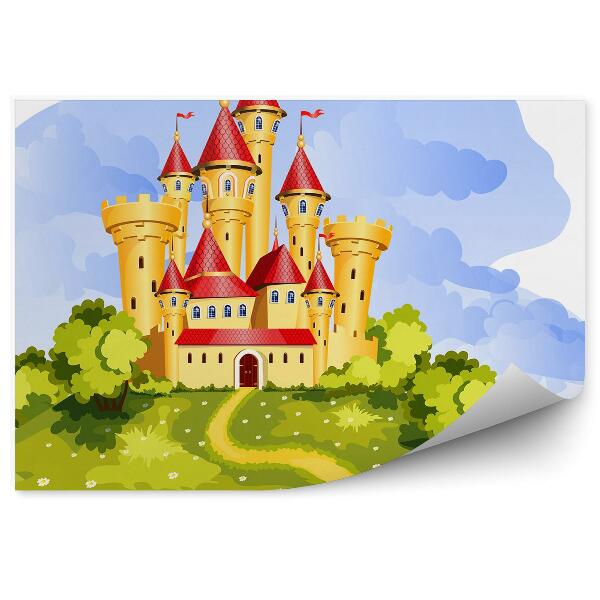 Fototapeta do detskej izby Grafická princezná hradná cesta