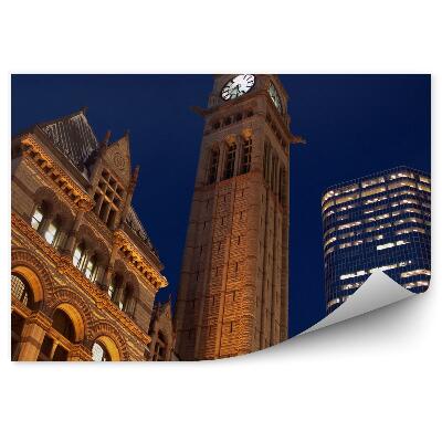 Fototapeta na stenu Mrakodrapy budovy nočné svetlá