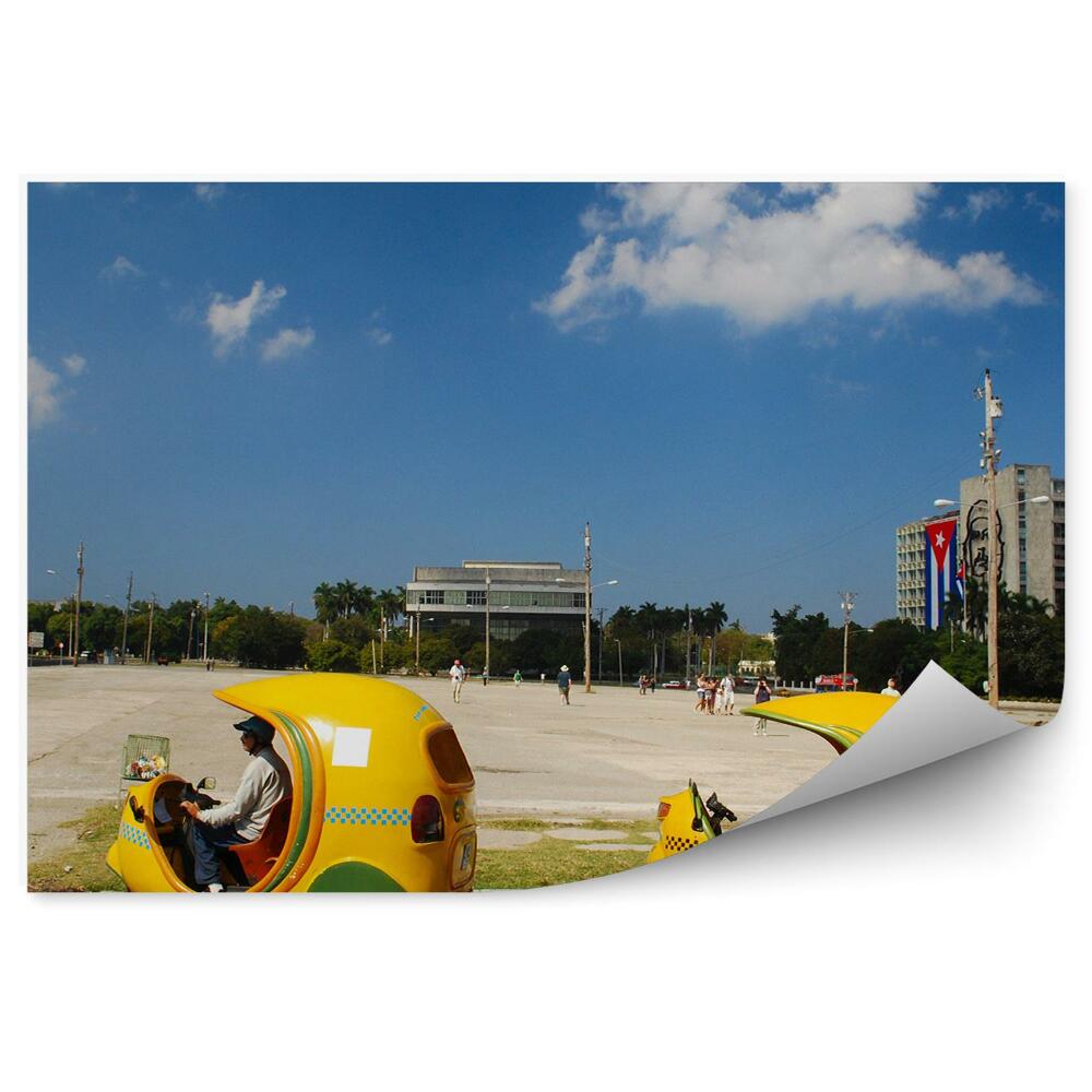 Fototapeta Kuba Žlté Taxi Vozidlá Autá