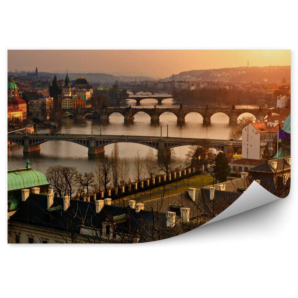 Fototapeta na stenu Karlov most Praha panoráma mesta stromy budovy
