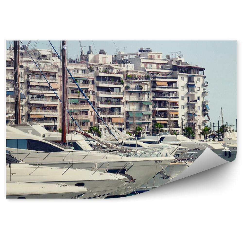 Fototapeta Budovy loď more Atény Grécko