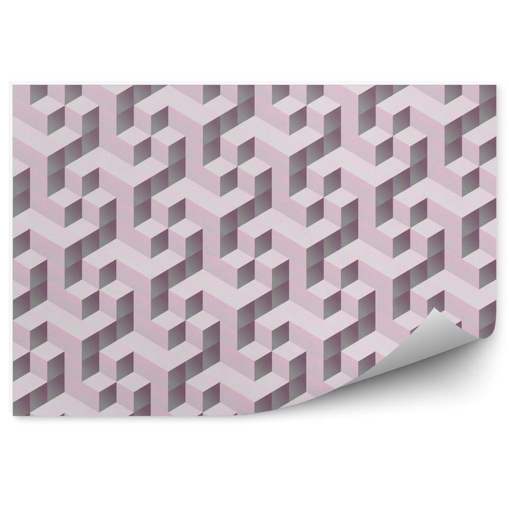 3d fototapeta Ružový 3d vzor kocky