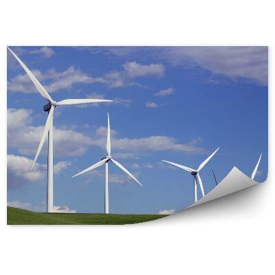 Fototapeta na stenu Bele mlini na veter zelena polja