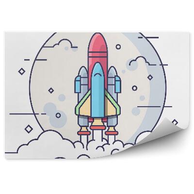 Detská fototapeta Vesmírna raketa oblak mesiac