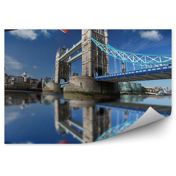 Fototapeta Tower Bridge Vlajka Londýn Rieka Odraz Vo Vode