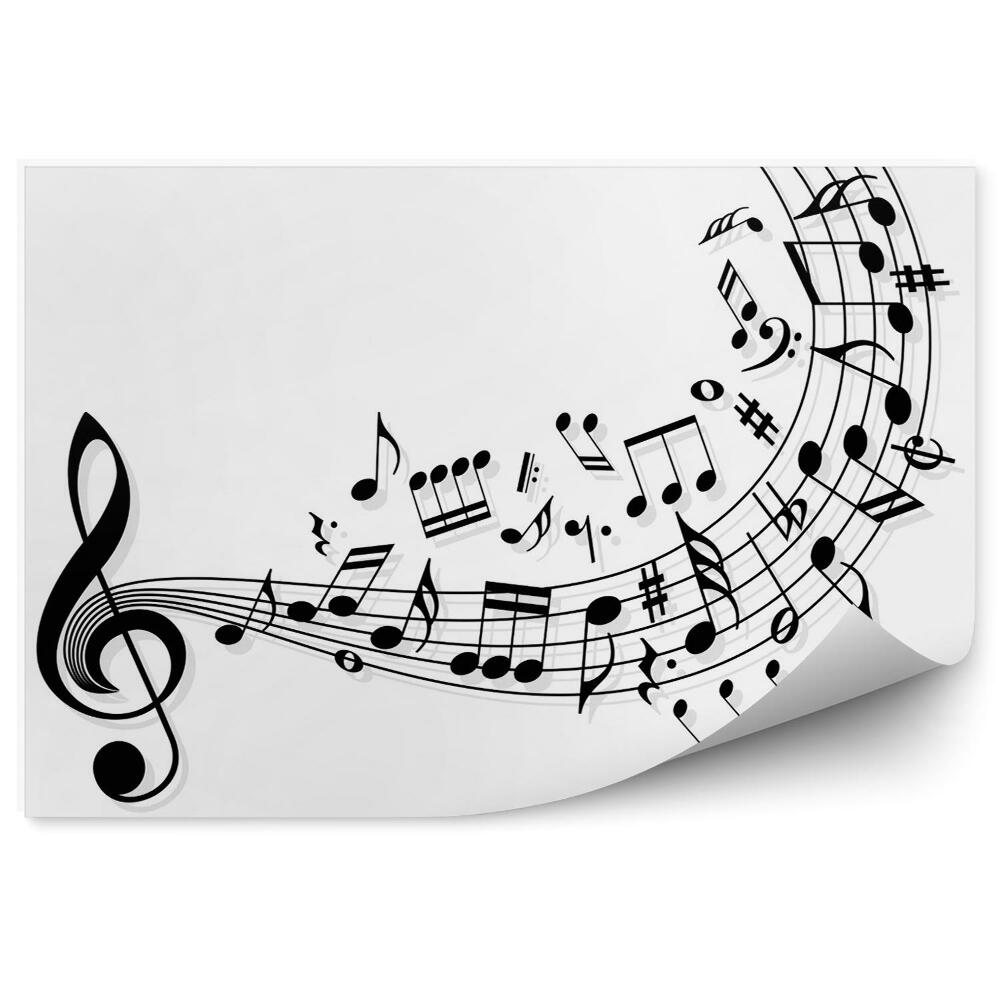 Fototapeta na stenu Noty a husľový kľúč