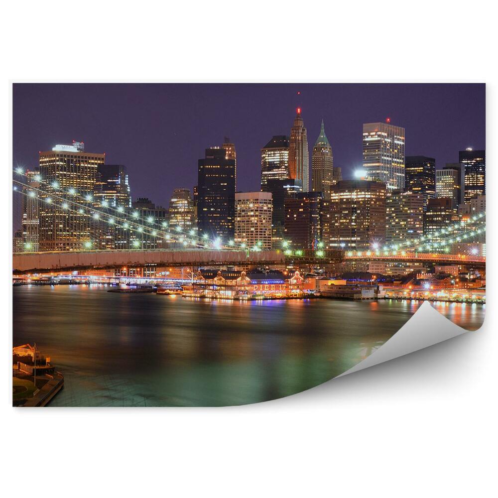 Fototapeta Manhattan mrakodrapy Hudson River New York Brooklynský most