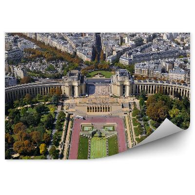 Fototapeta Paríž Trocadero stromy ulice autá budovy