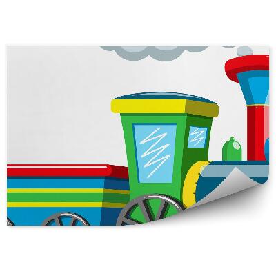 Fototapeta do detskej izby Farebný vlak na pevnom pozadí