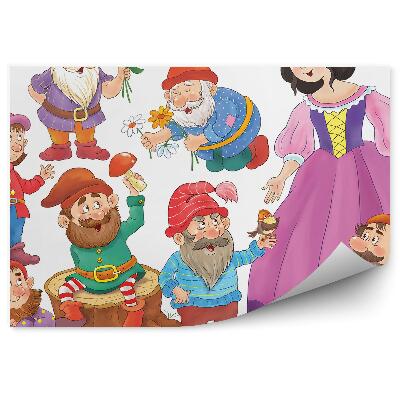 Fototapeta Trpaslíci príroda huby dievča biele pozadie