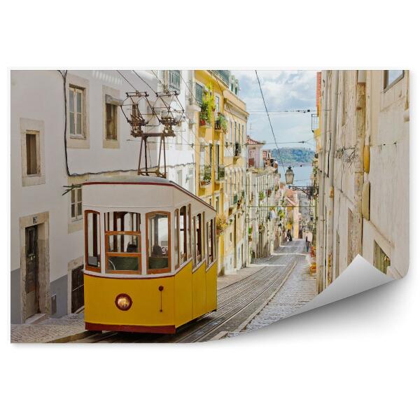 Fototapeta Historická električka na ulici v lisabone