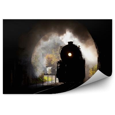 Fototapeta Lokomotíva v parnom tuneli