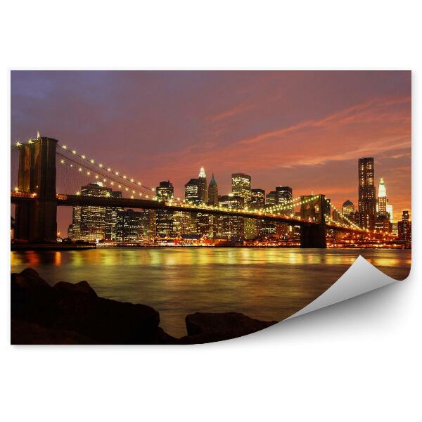 Fototapeta na stenu Panoráma Brooklynského mosta v noci