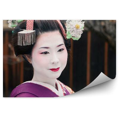 Fototapeta Gejša Portrét Make-Up Kimono Japonský Chrám