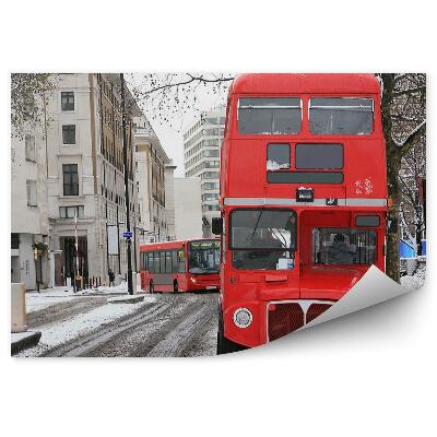 Fototapeta na stenu Zima Mesto Sneh Autobusy Príroda