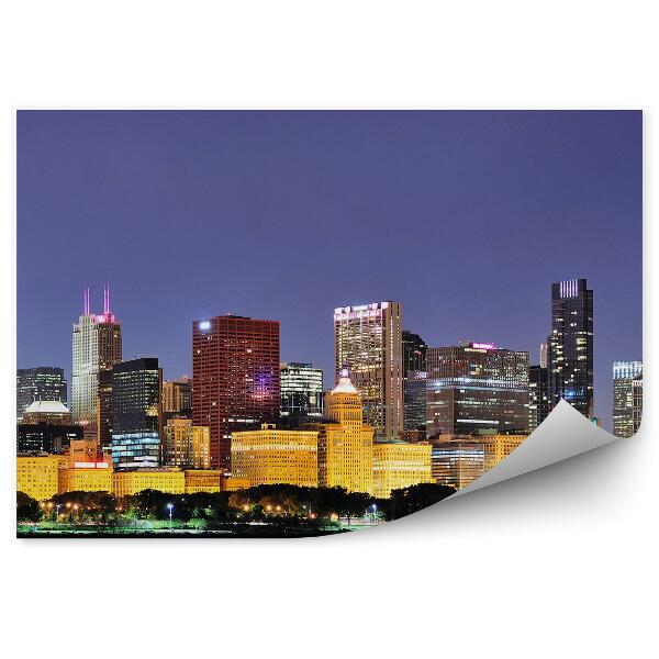 Fototapeta na stenu Chicago nočná panoráma mrakodrapy svetlá