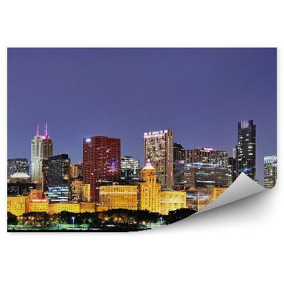 Fototapeta na stenu Chicago nočná panoráma mrakodrapy svetlá