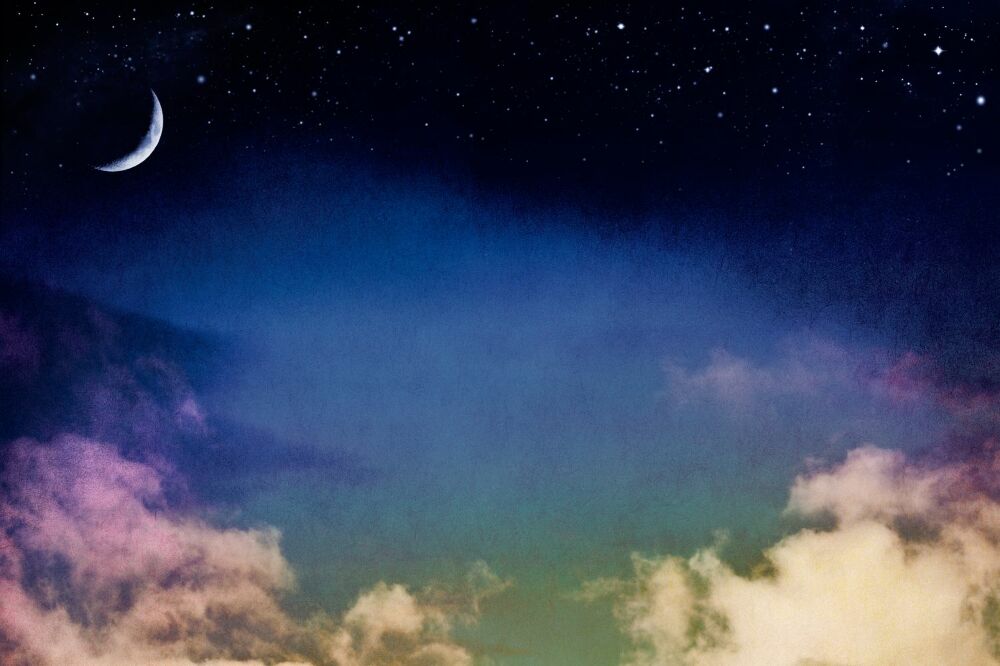 Fototapeta na stenu Nočná obloha v splne mesiaca