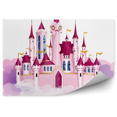 Detská fototapeta Ružový hrad v oblakoch pre dievča