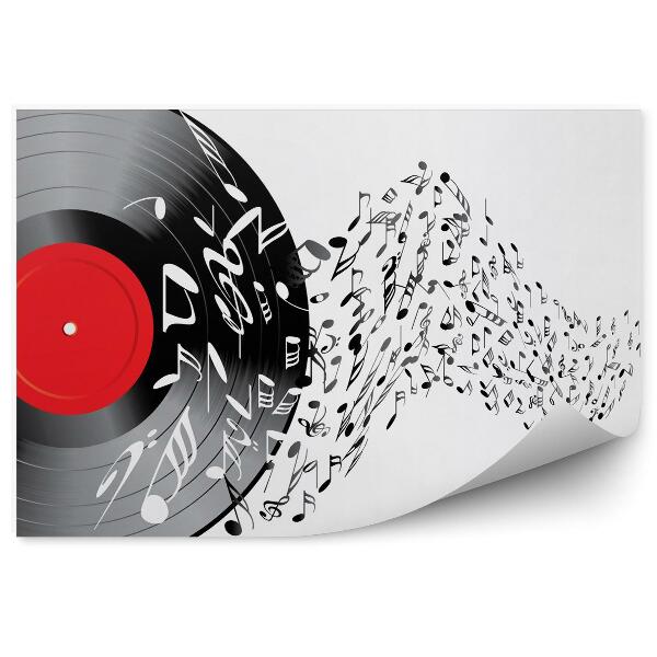 Fototapeta Vinylová platňa a noty