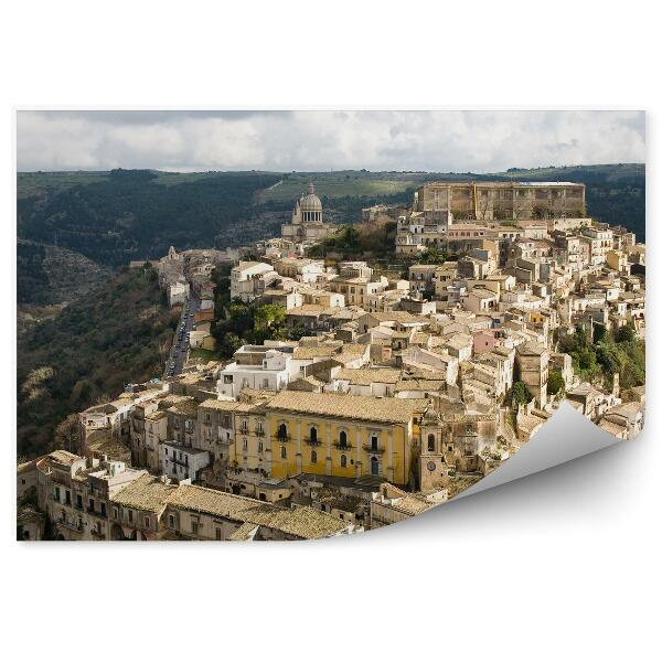 Fototapeta na stenu Ragusa Ibla Sicília stromy les obloha mraky cesta