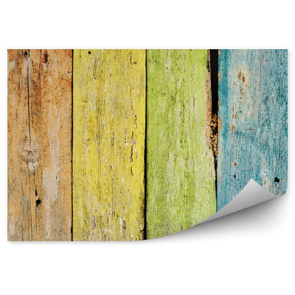 Fototapeta Starý Drevený Plot Dúha