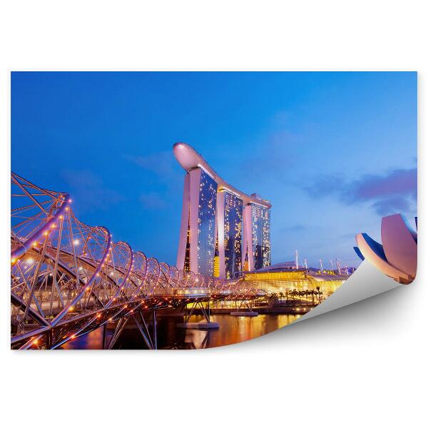 Fototapeta na stenu Most mrakodrapy oceán svetlo Singapur