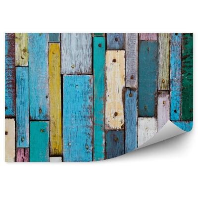 Fototapeta na stenu Dekoratívne a farebné drevené dosky