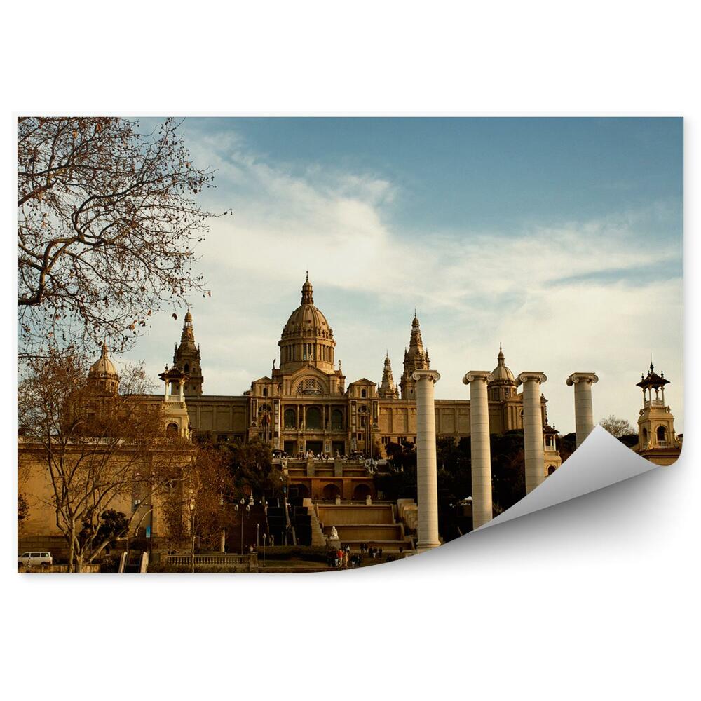 Fototapeta na stenu Národné múzeum Katalánsko Barcelona stromy obloha mraky