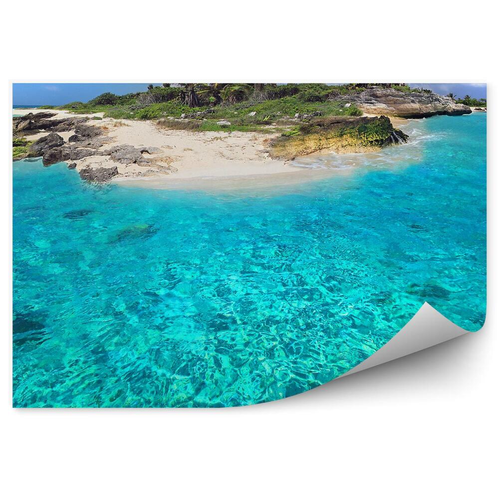 Fototapeta na stenu Modrá voda ostrov piesok vegetácia