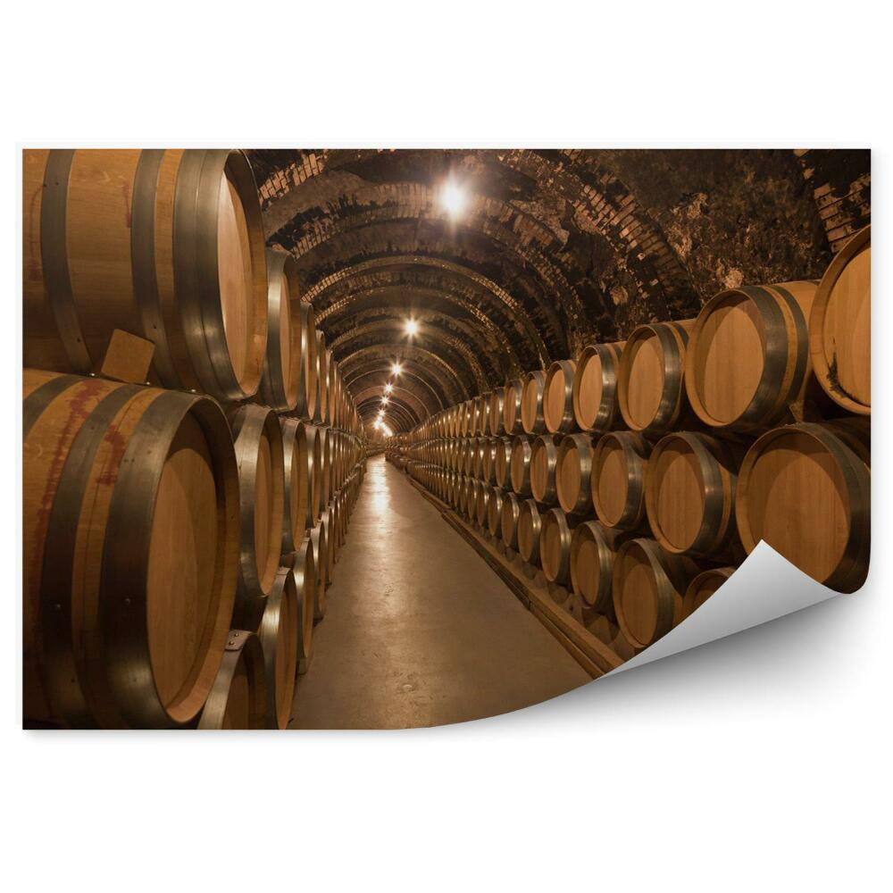 Fototapeta na stenu Sudy s vínom v pivnici