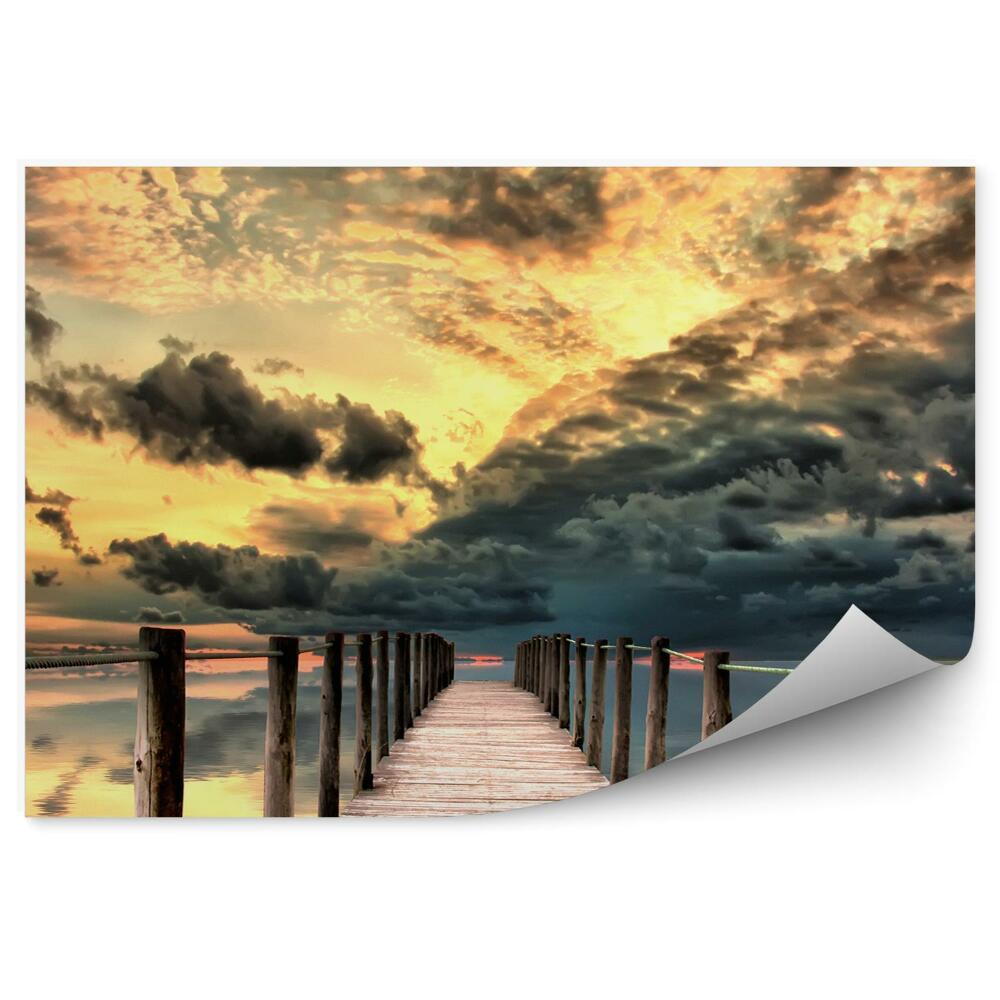 Fototapeta Mólo Jazero Obloha Mraky Západ Slnka