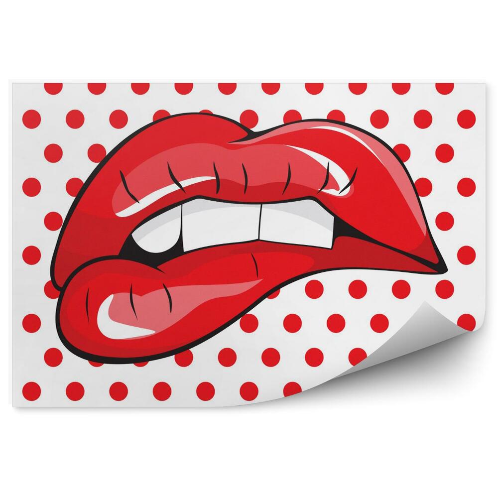 Fototapeta na stenu Hryzenie Zubov Červené Pery