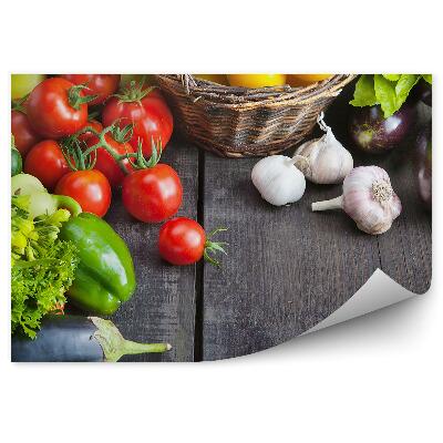 Fototapeta na stenu Zeleninová kompozícia čerstvá zdravá drevený kôš