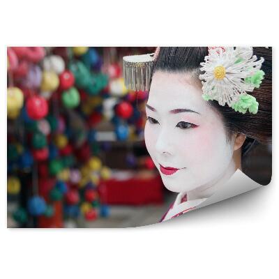 Fototapeta na stenu Portrét Gejše Fialové Kimono Japonsko