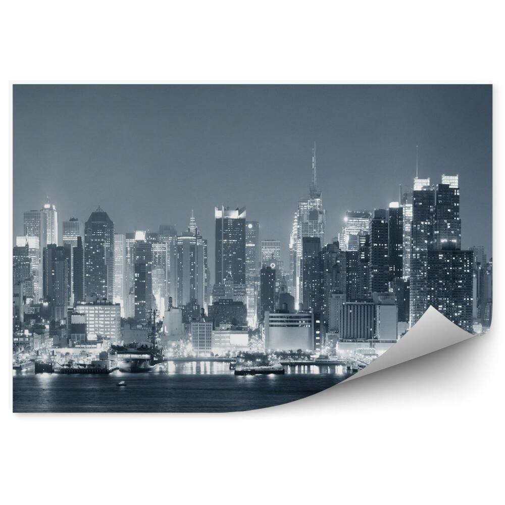 Fototapeta New york city manhattan v čiernobielej farbe