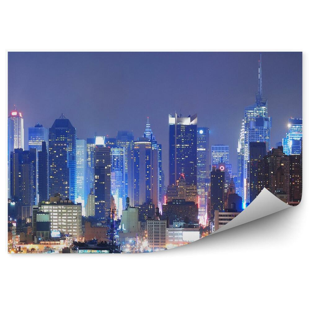 Fototapeta Manhattan mrakodrapy Hudson River nočné svetlá New York