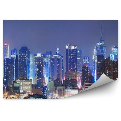 Fototapeta Manhattan mrakodrapy Hudson River nočné svetlá New York