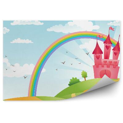 Fototapeta na stenu Farebná dúhová cesta k hradu obloha oblaky