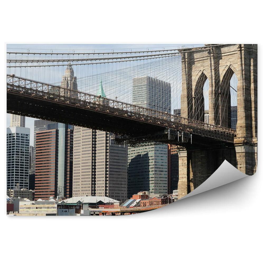 Fototapeta na stenu Manhattan mrakodrapy Hudson River Brooklyn Bridge New York City