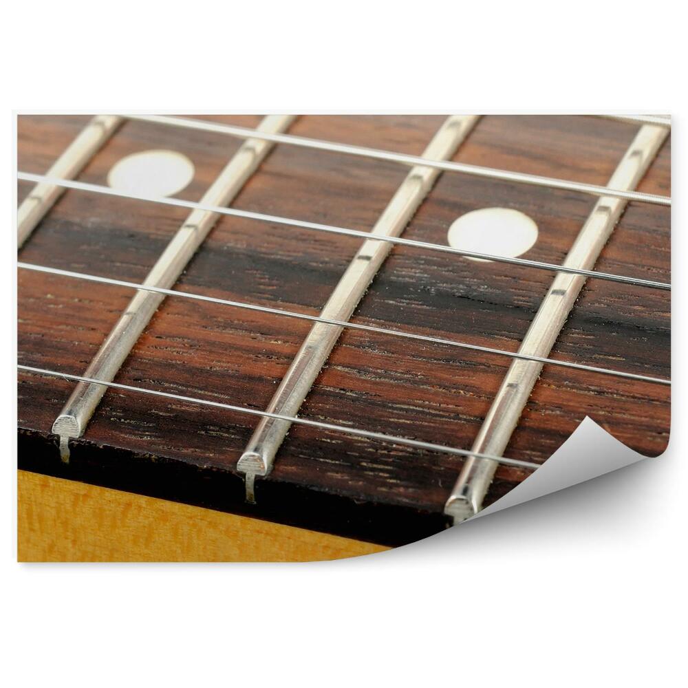 Fototapeta Struny elektrickej gitary v detailnom zábere