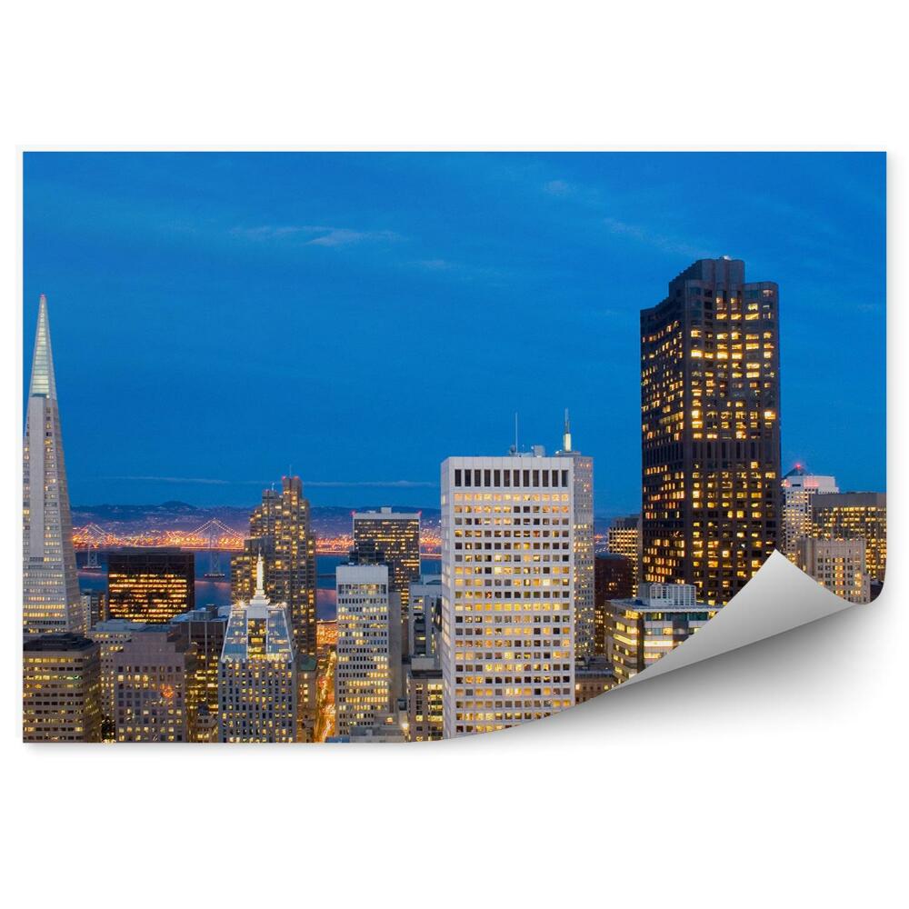 Fototapeta na stenu San Francisco mrakodrapy v noci svetlá