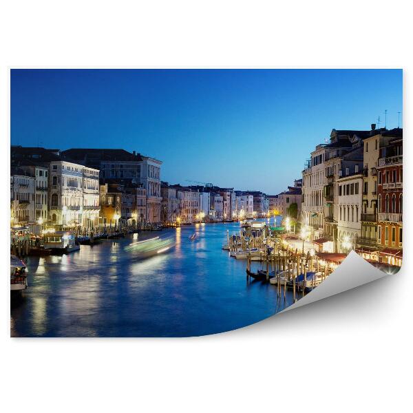 Fototapeta na stenu Canal Grande Benátky budovy lode svetla