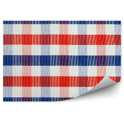 Fototapeta Pikniková deka mriežka červená modrá textúra