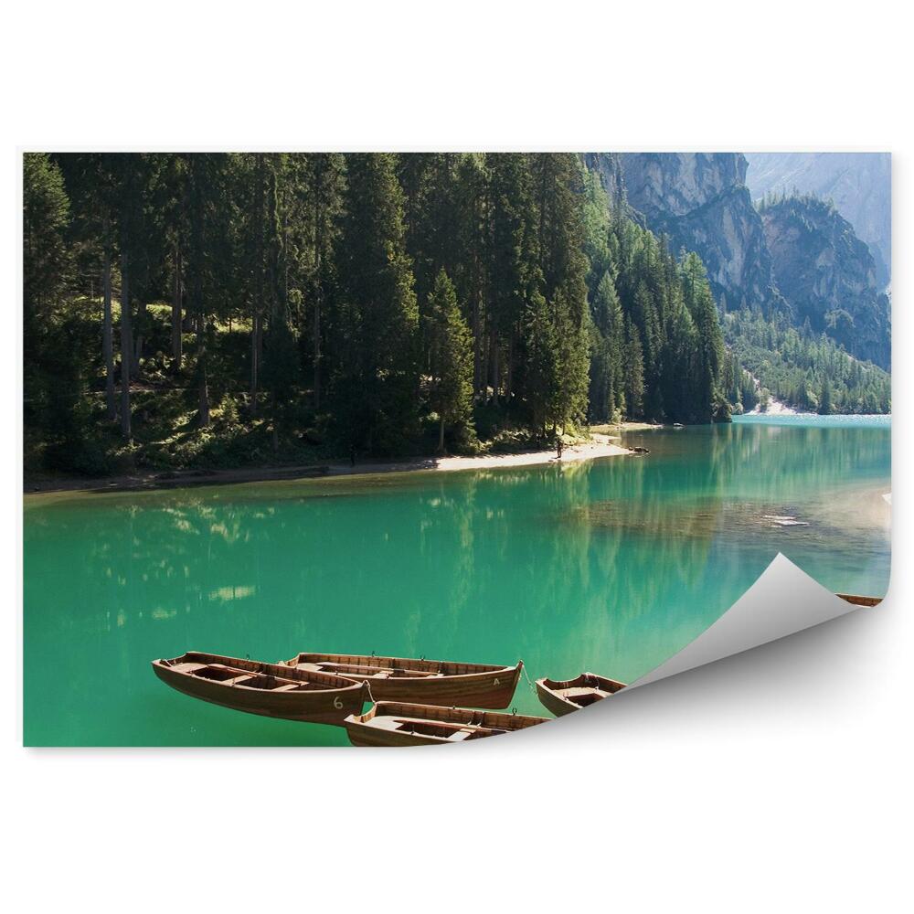 Fototapeta lode dolomity alpy rieka hory ihličnany