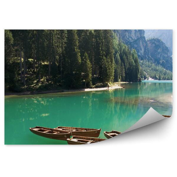 Fototapeta lode dolomity alpy rieka hory ihličnany