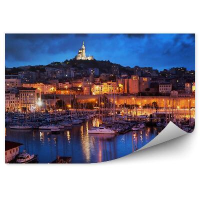 Fototapeta Marseille Francúzsko panoráma v nočnom prístave