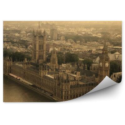 Fototapeta Pohľad Z Vtáčej Perspektívy Sépia Panoráma Mesta Londýn