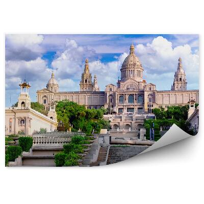 Fototapeta Národné múzeum Katalánsko Barcelona stromy obloha mraky